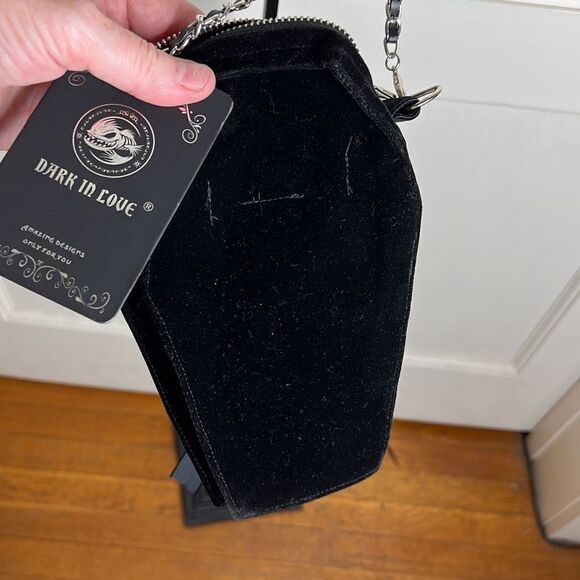 Dolls Kill Dark In Love Gothic Coffin Crossbody Bag NWT - Picture 5 of 6